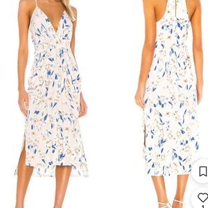 BCBGeneration- Blush Pink Floral V-Neck Midi Dress size XS